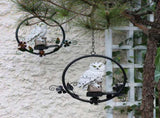 Owl Gifts for Owl Lovers Solar Powered Garden Owl Statue Waterproof Hanging Solar Owl for Outdoor V1369-AZ3-W-05276