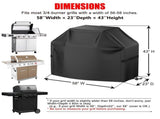 Grill Cover, 60 inch BBQ Gas Grill Cover for Outdoor Grill, Waterproof, Anti-UV, Rip-Proof, Fade V1107-114-85305-BLK-60IN