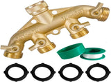Brass Garden Hose Splitter 1/2 Inch Push-Fit Full Port Ball Valve V1258-DP02-C-187