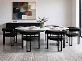 Artiss Dining Chairs Set of 6 Velvet Upholstered Barrel Chairs with Curved Armrests & Back Black UPHO-C-DIN-2553-BKX6