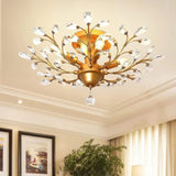 Crystal Chandelier Vintage, 4 Lights, Gold V178-34641