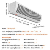 1.1m Commercial Indoor Air Curtain Super Power 2 Speeds 2292m_/h, UL Certified Wall Mounted Air V952-SSFMJGLS42YC27WPTV3