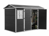 Giantz Garden Shed Resin Outdoor Storage Box 2.44x1.31M Tool Shed Backyard Black SHED-GAB-P-4X8-BK-ABC