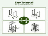 Gardeon Garden Tool Organizer with Wheels Heavy Duty Garage Yard Storage Cart GTO-3T-BK