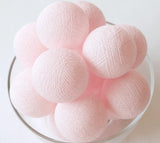 50 Ball Pastel Pink LONG 5m String Light Battery Box 5cm Cotton Ball Christmas Birthday Bbay Girl V382-PALEPINKBALLBATT50