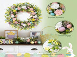 Easter Wreath for Front Door Decorations, Easter Egg Door Wreath Decorations, Spring Wreaths with V1258-DP02-WO-516