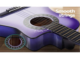 Alpha 34 Inch Classical Guitar Wooden Body Nylon String w/ Stand Beignner Purple GUITAR-D-34-PURPLE-CAPO