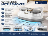White Handheld Cordless Dust Mite Vacuum Cleaner LED Sanitizing Mattress Cleaner Dual Cup Separation V888-ELOSUNG53523