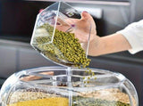 rotating storage container, large capacity grain storage, food storage box, sealed food container, V1102-122-10807-GRN-12L
