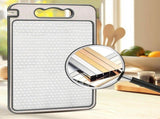2Sided Stainless Steel Kitchen Chopping Board, Hygienic Cutting Board with NonSlip Edge & Juice V1189-LC-RY-00511