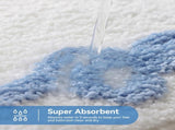 Blue Scalloped Bath Mat - Cute Bow Bathroom Rugs Small Non Slip Bath Mat, Soft & Absorbent Bath Rugs V1258-DP02-C-559