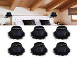 6Pcs Feather Cloth Lampshade Blue Hotel Chandelier Wall Lamp Decoration Protective Cover V1294-YM0718-3119200176211