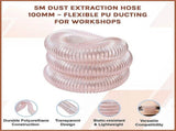 5m Dust Extraction Hose 100mm Flexible PU Ducting for Workshops V63-954301