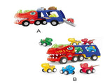 Multicolor Dinosaur Truck with 4 Pull Back Dinosaurs V1263-JX-3286