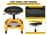 Rolling Garage Stool, 300LBS Capacity, Adjustable Height from 24 in to 28.7 in, Mechanic Seat with V952-HSGLJGCKXCDBDZBARV0