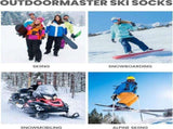 OutdoorMaster Ski Socks 4-Pack Merino Wool, Over The Calf Non-Slip Cuff for Men & Women V1168-T7-RMLF-V08W