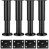 Adjustable Metal Furniture Legs - Set of 4 Sofa/Divan/Cabinet/Bed Legs - 18-30 cm Height Support V1237-ZY-203-5270