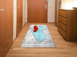 Anti slip Water Absorbent Mat Love Shape Wood Grain Bathroom Mat V1294-YM0901-JY20203-04