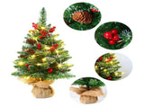 Mini Christmas Tree 45cm, Natural Pinecone Log Base Tabletop Decoration V1232-MNSDS-001