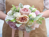Wedding Bridal Hand Bouquet Home Decoration Fake Flower Silk Flower Artifical Decorative Bouquet V1294-YM0523-220328DY02-1