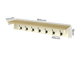 Levede Coat Rack Wall Mounted Shelf 7 Double Hooks Storage Entryway Hallway DH1050-CR-AU