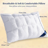 Luxury Pillow Quilted Pillow High-Quality Pillow Comfortable Pillow Bedding - Gray - Size 900g high V1102-115-03208-GRY-900GHIGHPILLOW