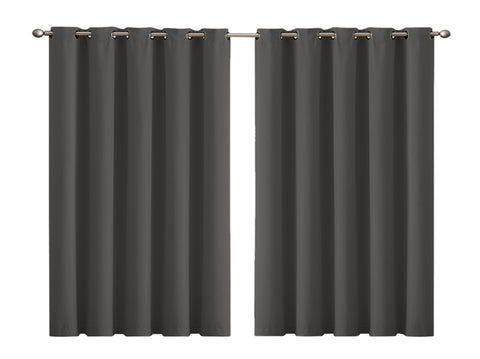 2x Blockout Curtains Panels 3 Layers Charcoal CD1003-180X230-CH_NZ