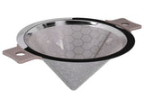 Cone Shaped Strainer Double Ear Stainless Steel Small Strainer for Coffee Tea Leaves Milk Tea V1294-YM0901-3118210147011