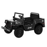 Rigo Kids Electric Ride On Car Jeep Military Off Road Toy Cars Remote 12V Black RCAR-ARMYJEP-BK