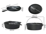 Toque 3PCS Cast Iron Frying Pan and Cast Iron Pot Set KT1007_NZ