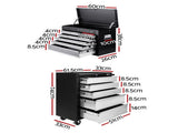 Giantz 14 Drawer Tool Box Cabinet Chest Mechanic Garage Storage Trolley Grey TB-14DR-CH-RO-BKGY