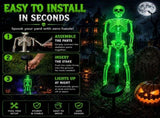 Solar Skeleton Lamp Yard Stake Halloween Decorations Garden Light, 28'' Glow Bones Figurine LED V1107-124-9942218-GRN-2PACK