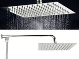 G1/2 Thread 25cm Wall Mounted Shower Stainless Steel Bathroom Rainfall Shower AccessoriesShower V1294-YM0901-3112200111012