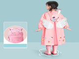 Kids Raincoat Waterproof Cute Pattern Lightweight Portable Children Hooded Rainwear for Girl Boy V1294-YM0901-3117230346611