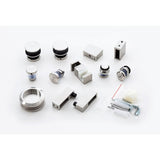 Frameless Glass Sliding Shower Door Hardware Rail Set Nickel V63-931051