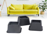 6Pcs 3 Inch Trapezoid Furniture Risers Sofa Leg Pads for Bed Table Cabinet Sofa Feet Black V1294-YM0716-3116220007911