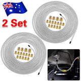 2 Packs 3/16 inch Brake Line Kit 25Ft Tube Rolls Zinc Steel with 32 Fittings NEW V201-W13220693