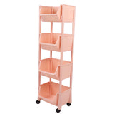 Compact Rolling Storage Organizer Large Capacity Mobile Utility Cart Movable Storage Book Shelf with V1294-YM0901-3116230010913