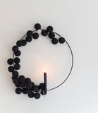 1 Set of 20 LED Black 5cm Cotton Ball Battery Powered String Lights Christmas Gift Home Wedding V382-BLACKBALLBATT20