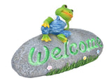 Welcome Frog Statue Luminous Garden Decor Resin Craftwork Patio Yard Lawn Animal Ornament for Indoor V1294-YM0718-3111210480711