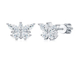 Elegant Butterfly Moissanite Earrings in Sterling Silver Sparkling 8 Hearts 8 Arrows Cut Studs for V1341-ZY-8WZ5DFPL-MOISSANITE-PREMIUMS925
