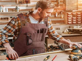 Woodworking Apron for Men, Shop ApronCanvas Work Apron with 9 Tool Pockets, Heavy Duty Wood Working V1192-AZ-W-2789