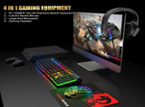 Gaming Keyboard & Mouse & Headset & Mousepad Set RGB Backlit Wired for PC Laptop V201-W11439577