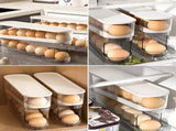 Automatic Rolling Egg Holder 14 Egg Dispenser Plastic Fridge Organizer Double Layer Egg Rack V1258-DP02-BOL-741