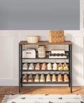 4-Tier Shoe Rack, Industrial Shoe Organizer Storage Bench V178-86259