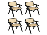 Levede 4x Black Wicker Armchair Dining Chair CH1101-BKX4