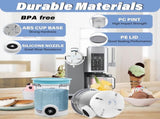 Pints and Lids Replacement Compatible with Ninja Swirl by Creami NC700 Series Ice Cream Makers, 16oz V1188-MS-311-003