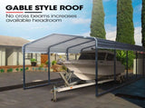 SHADE SHIELD Single Carport Shed 3.3 x 6 x 2.9m, Galvanised Steel Frame, Powder Coated Gable Roof, V219-CPRSINPCSG6A