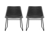 Artiss 2x Dining Chairs Retro PU Leather Kitchen Lounge Cafe Accent Chair Grey UPHO-C-DIN-2503-GYX2