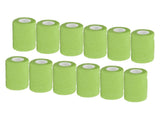 12Pcs Bandage Wrap Natural Latex Elastic Self Adhesive Wrap for Cows Dogs Horses 10cm Green V1294-YM0523-3111220104719